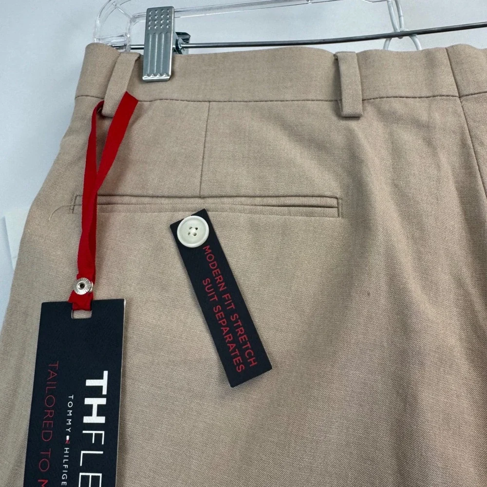 Tommy Hilfiger TH Flex Mens Tan Hall Modern Fit Suit Separate Pant 33W 30L NWT